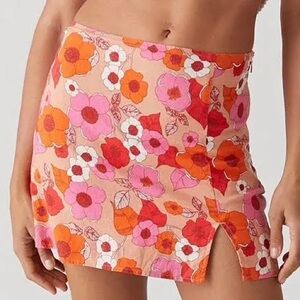 Retro Floral Mini Skirt